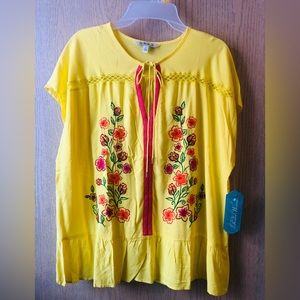 The pioneer woman EMBROIDERED BLOUSE